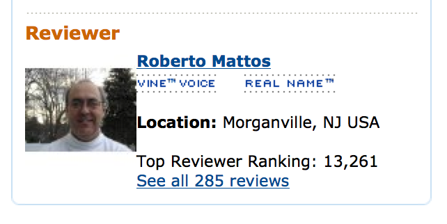 Roberto Mattos, Amazon Vine Voice Top Reviewer